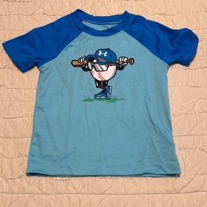 Under Armour Kids Two-Tone Blue Baseball Tee